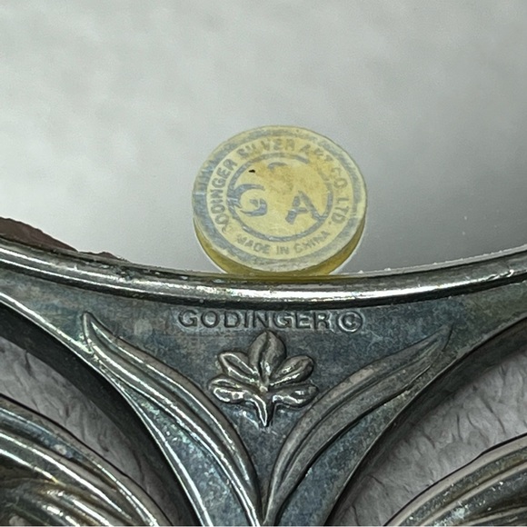 Antique Godinger Silver Plated Adjustable Hand/Table Double Sided Mirror-Vintage - Picture 4 of 10